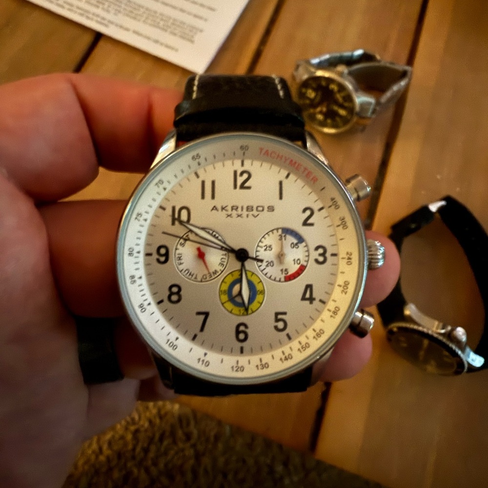 Akribos XXIV Silver Chronograph Watch
